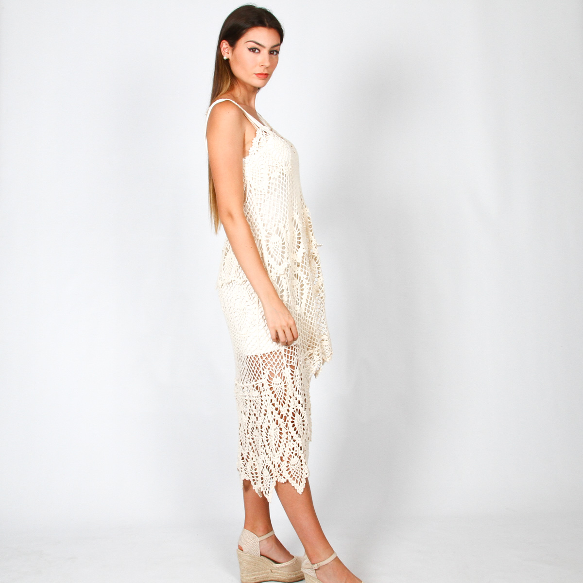 887-2 Vestido Corto Tirantes Ibicenco - Imagen 3