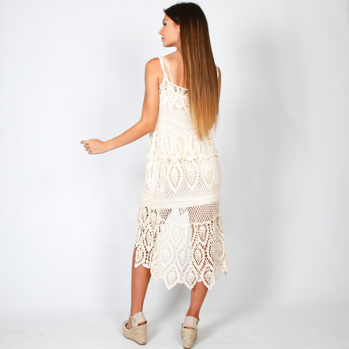 887-3 Vestido Corto Tirantes Ibicenco - Imagen 4