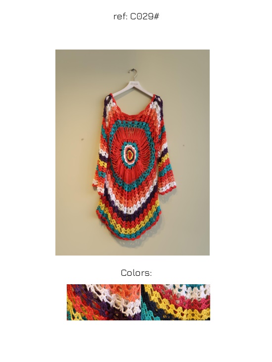 CR-C029-1 Vestido Corto Multicolor Ibicenco - Imagen 1