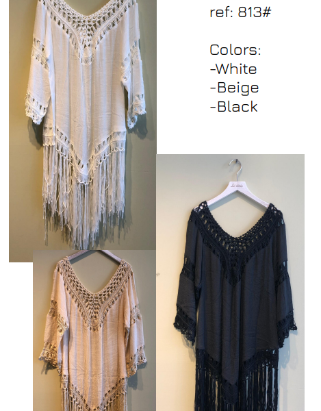 Vestido Corto Flecos Ibicenco