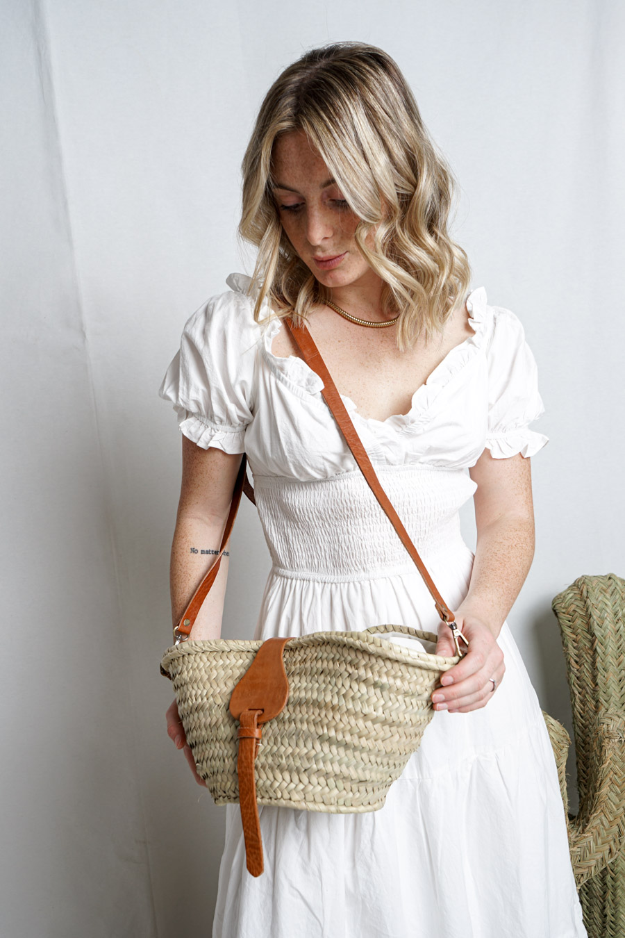 MR-AS203 (1) Capazo de Palma Hebilla Marrón Piel - Imagen 2