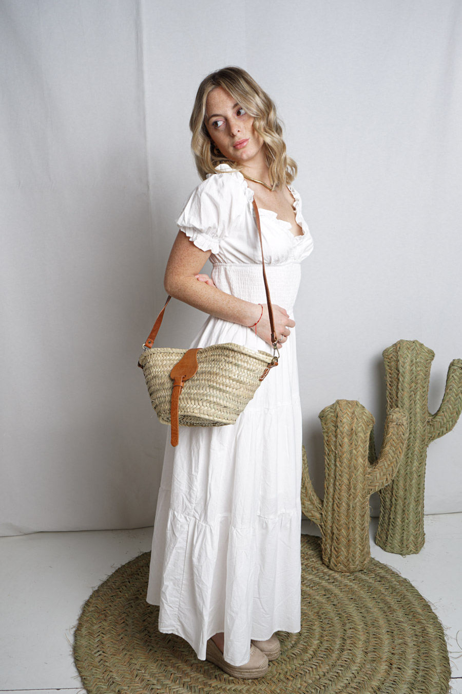 MR-AS203 (2) Capazo de Palma Hebilla Marrón Piel - Imagen 3