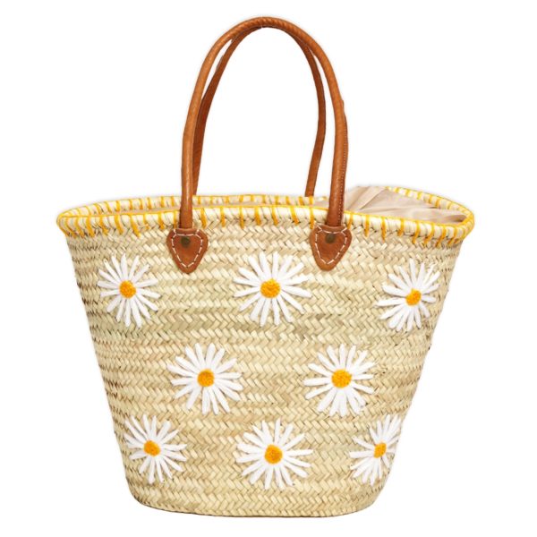 Capazo de Palma Margaritas Blancas