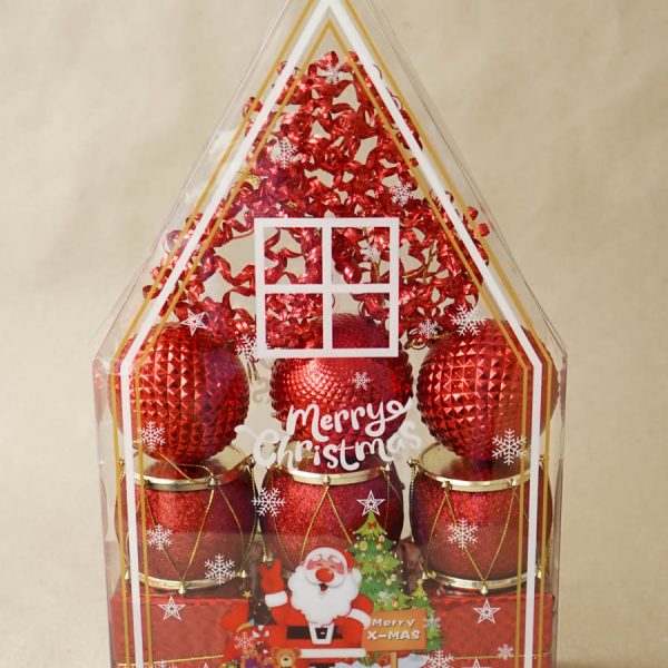 Colgantes Navideños Forma Variada Tonos Rojos