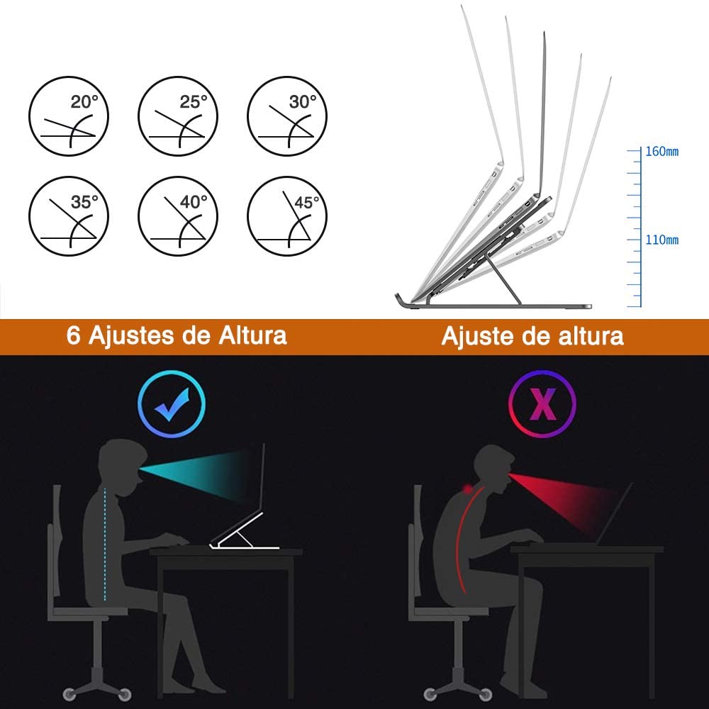 BN1035-11 Soporte Portátil Plegable para Ordenador Portátil y Tablet - Trabajo y Entretenimiento - Imagen 6