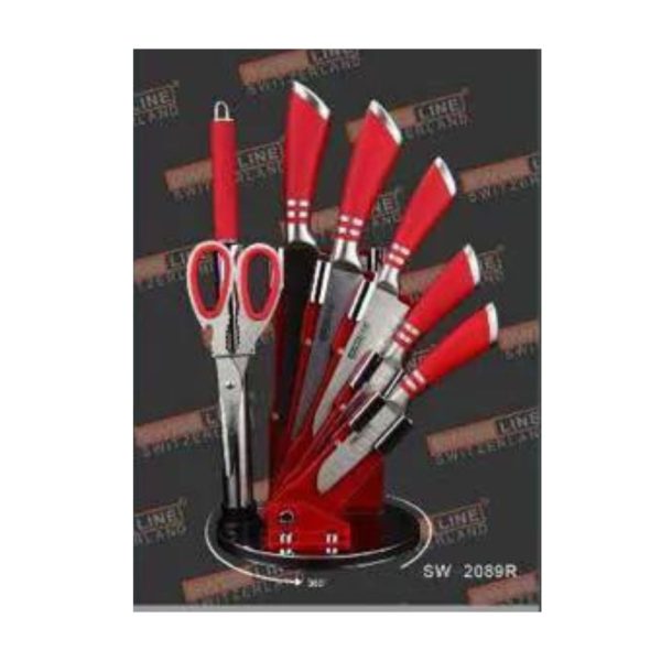 Juego de Cuchillos de Acero Inoxidable Swiss Line - Soporte Acrílico - Varios colores