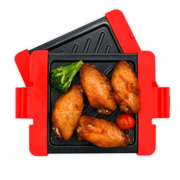 Mini Plancha Microondas - Plancha Grill para Microondas - Acero Antiadherente