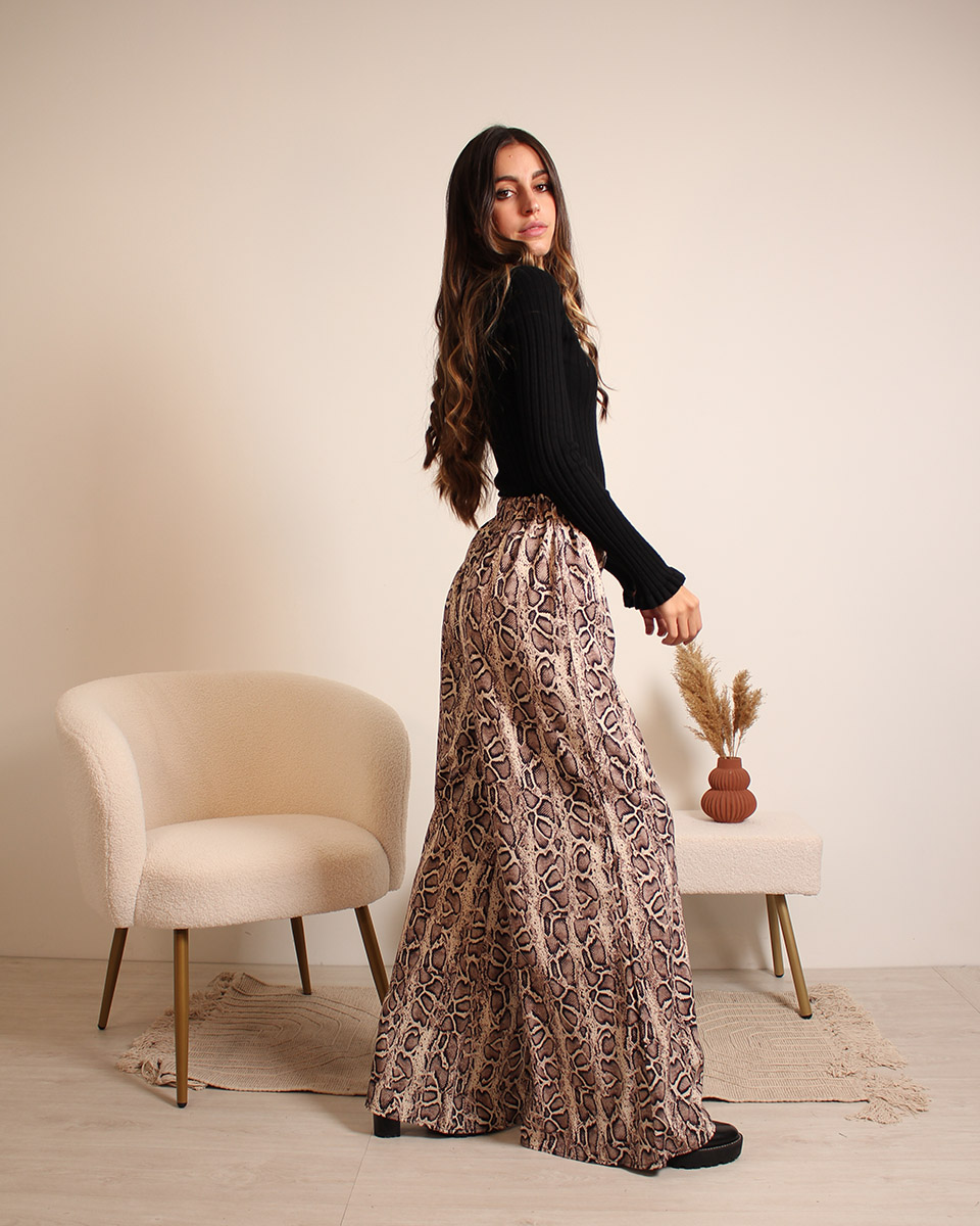 Pantalon-palazzo-animal-print-serpiente-MB1985B Pantalones Animal Print Palazzo - Imagen 6