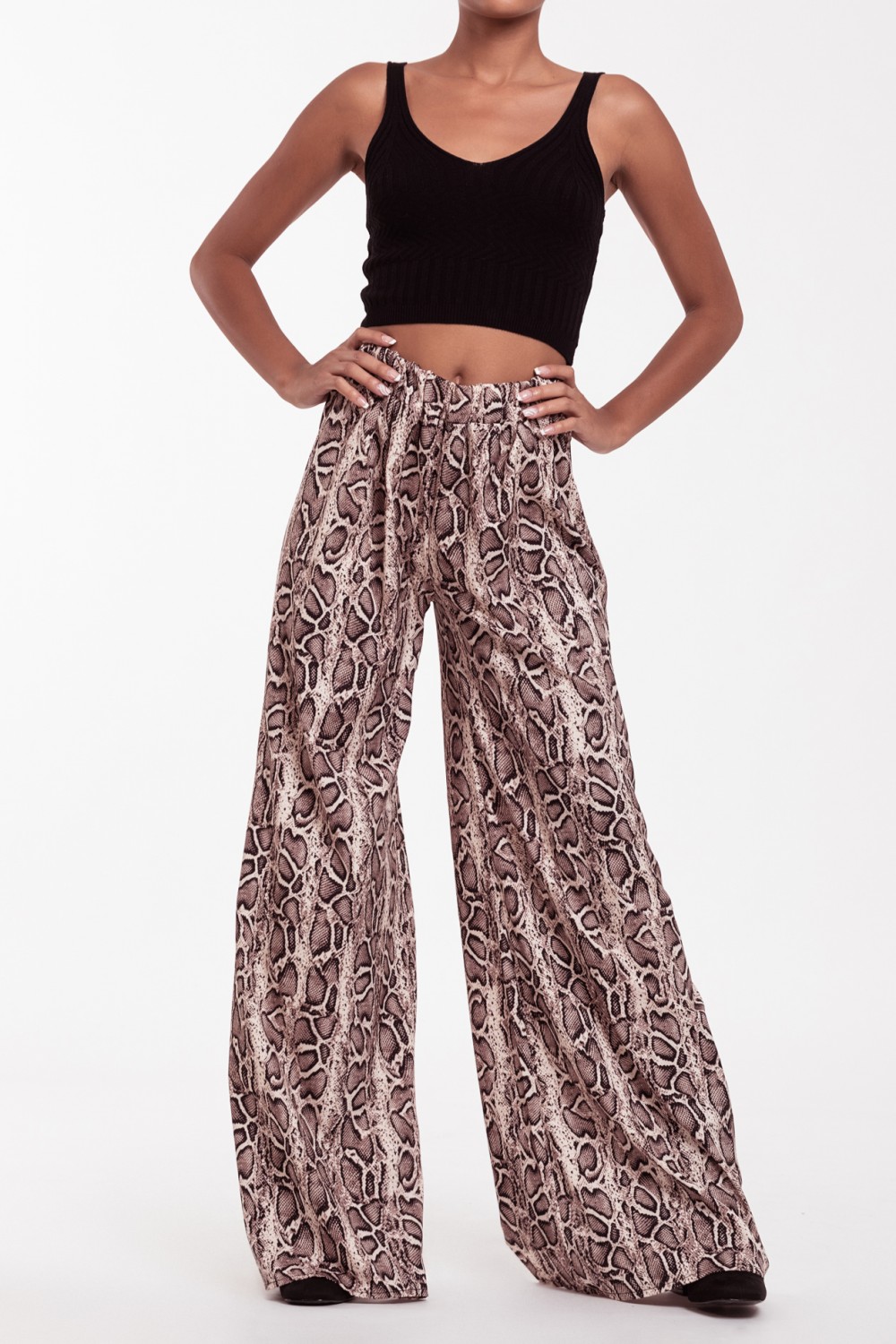 pantalon-19852 Pantalones Animal Print Palazzo - Imagen 7