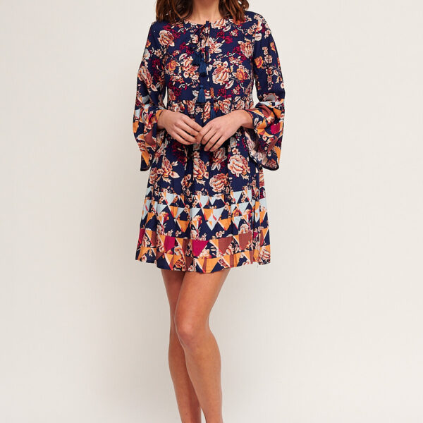 Vestido Oscuro Estampado