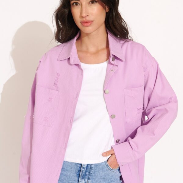 Sobrecamisa Vaquera  Lila Rotos