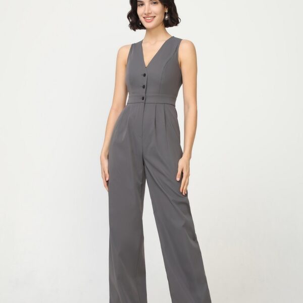 Mono Largo Gris  Liso Botones