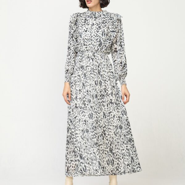 Vestido Largo Manchas Negras