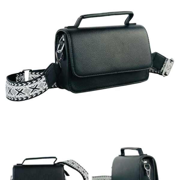 Bolso Bandolera Negro con Solapa