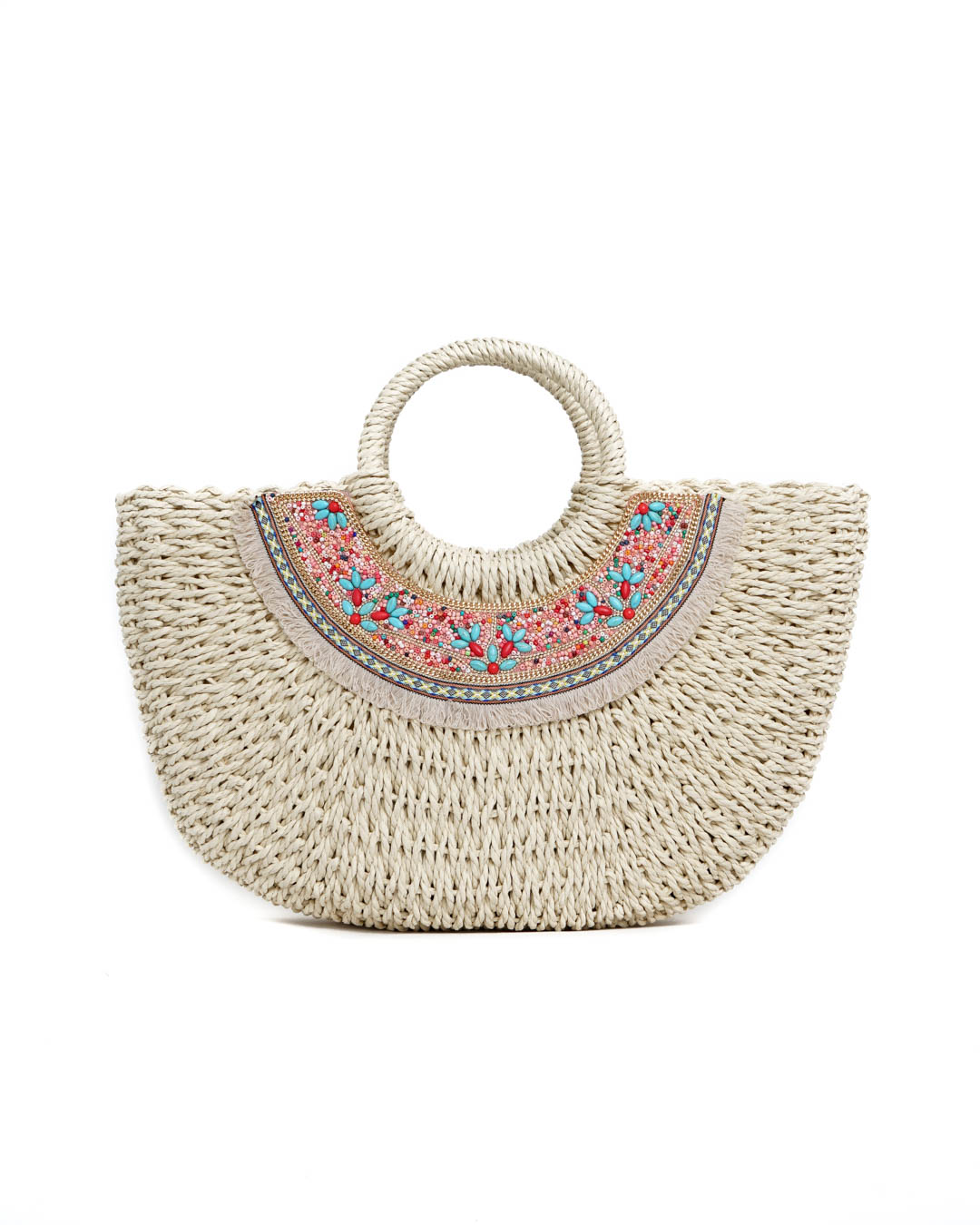 LO-52551BEIGE-2 Bolso Barbate Beige y Rosa - Imagen 1