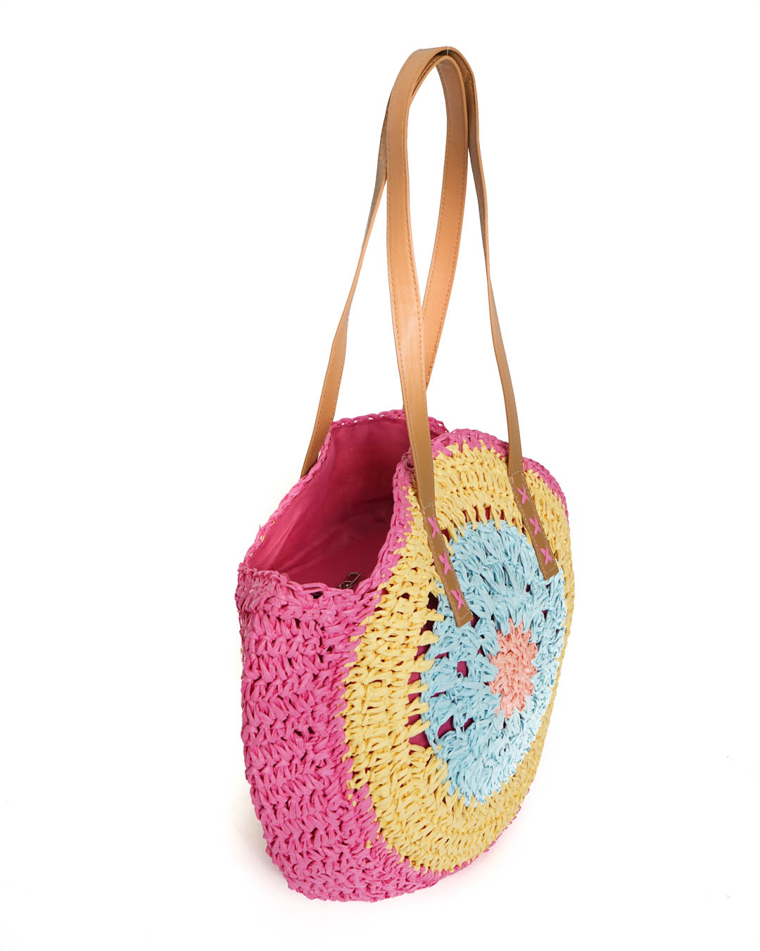 VT-RFB-1196ROSA-1-2 Bolso Redondo Calado Rosa - Imagen 3