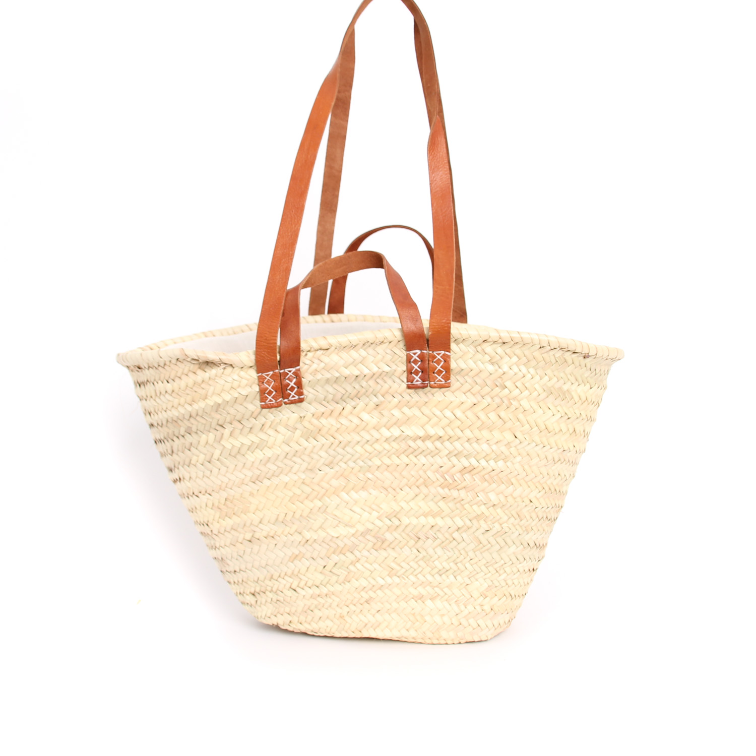 MR-CZ13-4.jpg Capazo de Palma Artesanal con Doble Asa Plana de Piel Natural - Imagen 5