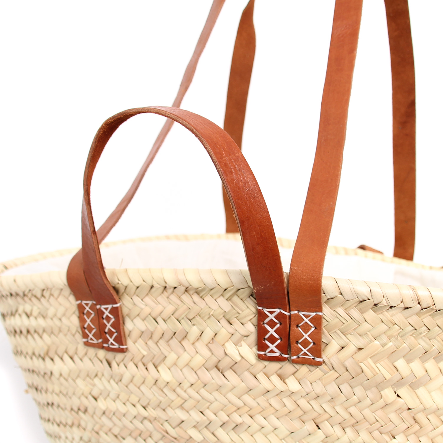 MR-CZ13-6.jpg Capazo de Palma Artesanal con Doble Asa Plana de Piel Natural - Imagen 4