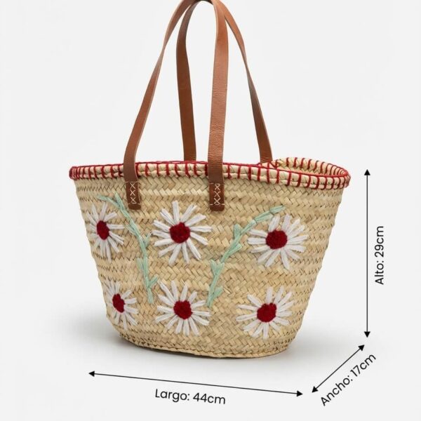 Capazo de Playa Flores Rojas 2