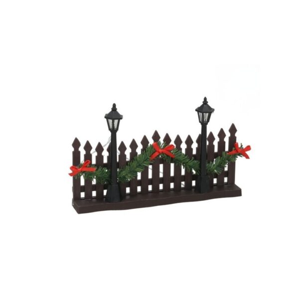 Valla con Farolas de Luces Led - Escena de Pueblo Navideño